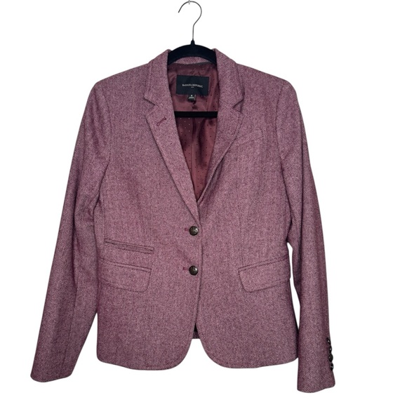 Banana Republic women's 6 wool blend blazer academia preppy office career - Picture 2 of 8